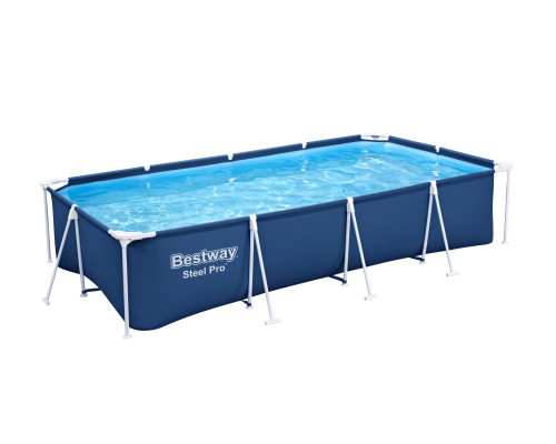 Басейн каркасний прямокутний 3в1 Bestway Family Steel Pro Frame 400 x 211 x 81 см + насос + фільтр