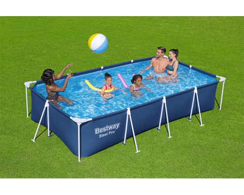 Басейн каркасний прямокутний 3в1 Bestway Family Steel Pro Frame 400 x 211 x 81 см + насос + фільтр