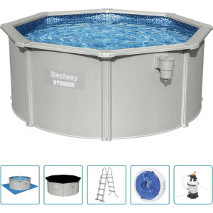 Басейн каркасний Bestway Hydrium з аксесуарами, 300 x 120 см, світло - сірий