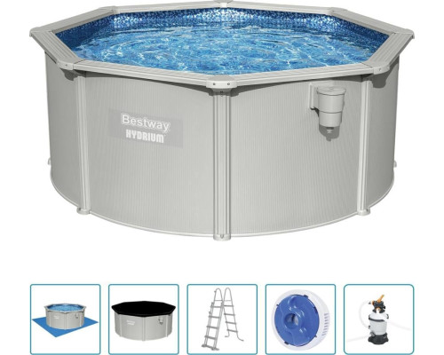 Басейн каркасний Bestway Hydrium з аксесуарами, 300 x 120 см, світло - сірий Басейн каркасний Bestway Hydrium з аксесуарами, 300 x 120 см, світло - сірий