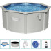 Басейн каркасний Bestway Hydrium з аксесуарами, 300 x 120 см, світло - сірий