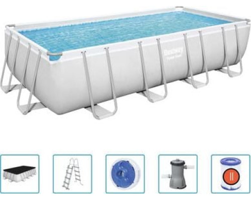 Басейн каркасний прямокутний Bestway 56670 Power Steel 488 x 244 см - білий Басейн каркасний прямокутний Bestway 56670 Power Steel 488 x 244 см - білий