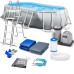 Басейн каркасний овальний 12в1 INTEX 26796, 503 x 274 x 122 см, сірий