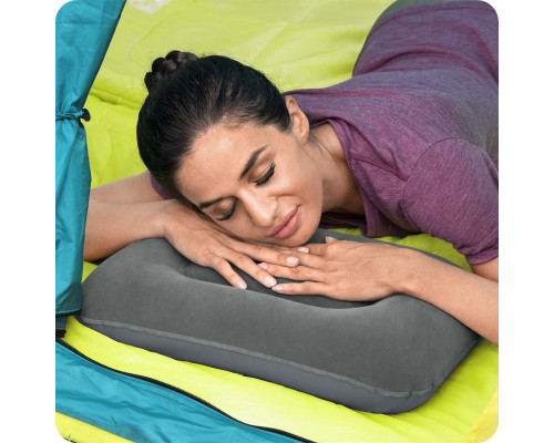 Велюрова надувна подушка 42 x 26 см Bestway 67121 сіра