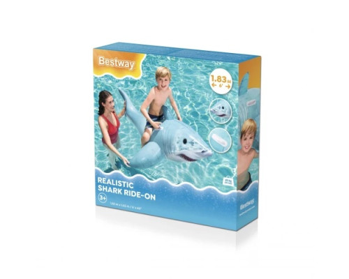 Пліт надувний з ручками BESTWAY 41405 Акула, 183 x 102 см