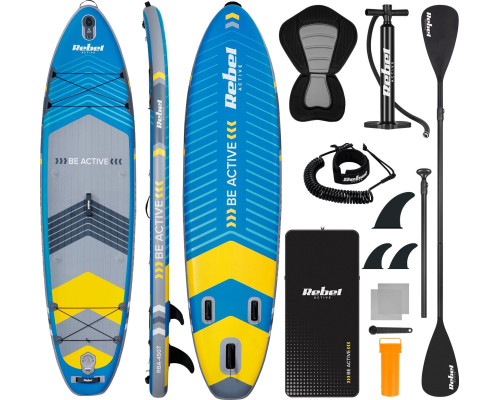 Надувна SUP дошка (Сапборд) Rebel Active RBA-4507 335 синьо-сіра Надувна SUP дошка (Сапборд) Rebel Active RBA-4507 335 синьо-сіра