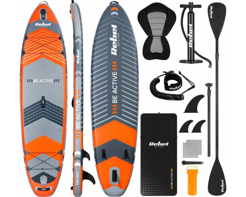 Надувна SUP дошка (Сапборд) Rebel ACTIVE RBA-4507 335 помаранчево-сіра Надувна SUP дошка (Сапборд) Rebel ACTIVE RBA-4507 335 помаранчево-сіра