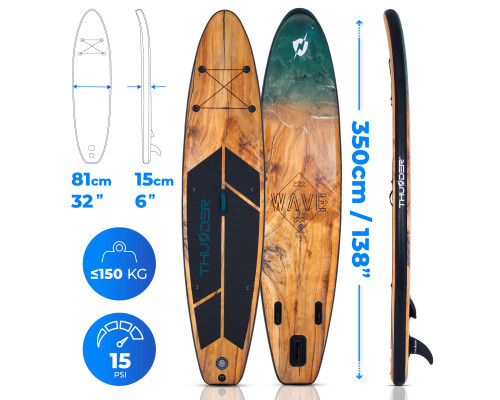 Надувна SUP дошка (Сапборд) THUNDER WOOD 350