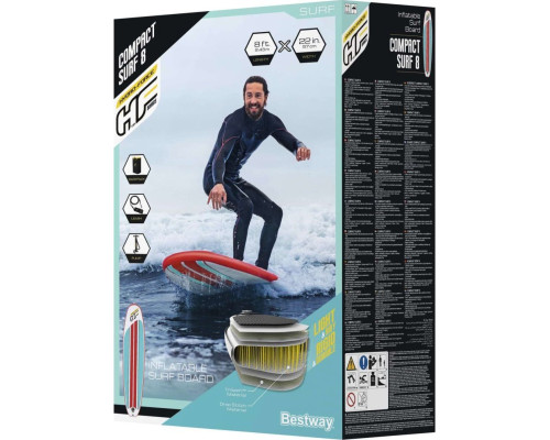 Надувна SUP дошка (Сапборд) Bestway 65336 Hydro Force Compact Surf 243 Надувна SUP дошка (Сапборд) Bestway 65336 Hydro Force Compact Surf 243