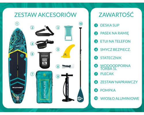 Надувна SUP дошка (Сапборд) Skatinger Prana Lava Green 350 Надувна SUP дошка (Сапборд) Skatinger Prana Lava Green 350