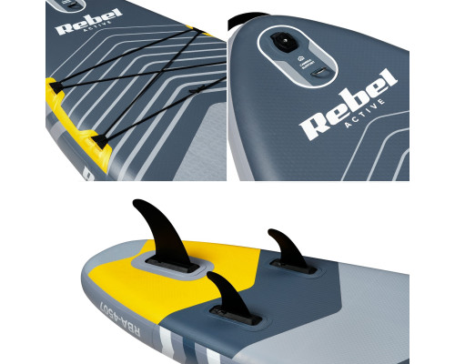 Надувна SUP дошка (Сапборд) REBEL ACTIVE RBA-4507 335 сіро-жовта Надувна SUP дошка (Сапборд) REBEL ACTIVE RBA-4507 335 сіро-жовта