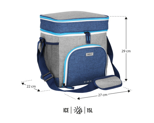 Термосумка NILS NC2902 15 л, синьо-сіра
