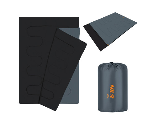 Спальний мішок NILS CAMP NC2001, 220 х 150 см, сіро-помаранчевий