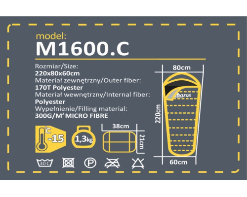 Спальний мішок Mummy Green Abarqs AbarQs 1600.Z Спальний мішок Mummy Green Abarqs AbarQs 1600.Z