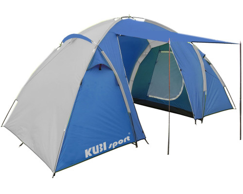 Намет туристичний 4-місний Outdoor KUBISPORT, сіро-синій