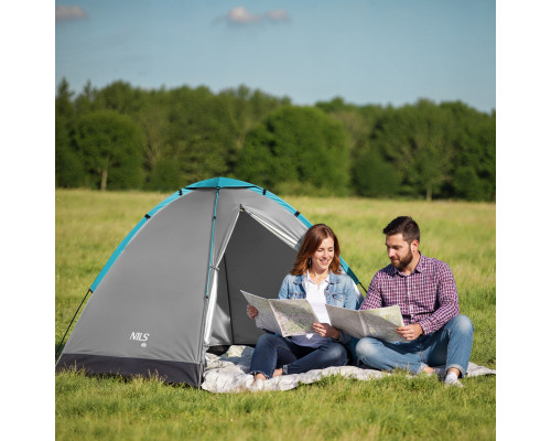 Намет двомісний NILS CAMP NC3021, 205 х 150 х 105 см, сірий