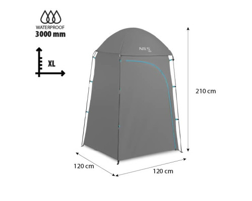 Намет санітарний NILS CAMP NC3025 XL, 120 х 120 х 210 см, сірий