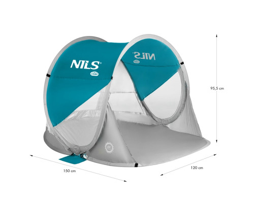 Намет пляжний NILS CAMP NC3142, бірюзово-сірий