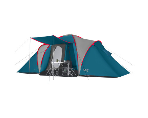 Намет шестимісний NILS CAMP NC6031 Highland, 570 х 210 х 200 см, синьо-сірий