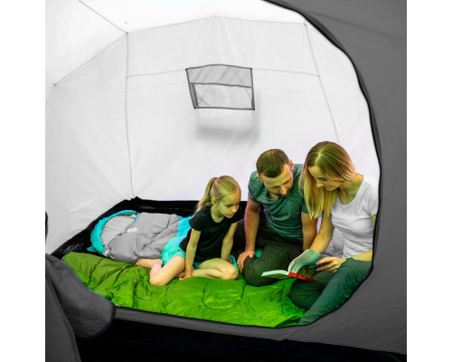 Намет шестимісний NILS CAMP NC6031 Highland, 570 х 210 х 200 см, синьо-сірий