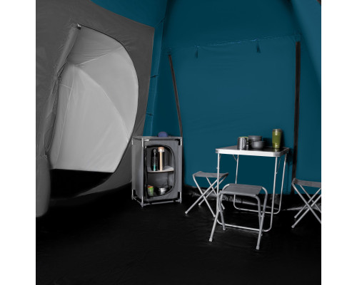 Намет чотиримісний NILS CAMP NC6431 Highland IV, 450 х 210 х 190 см, синьо-сірий