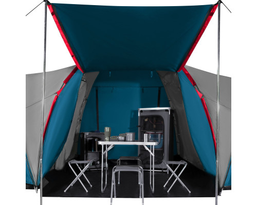 Намет чотиримісний NILS CAMP NC6431 Highland IV, 450 х 210 х 190 см, синьо-сірий