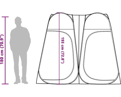 Намет для переодягання Vida XL, сіро-помаранчевий Намет для переодягання Vida XL, сіро-помаранчевий