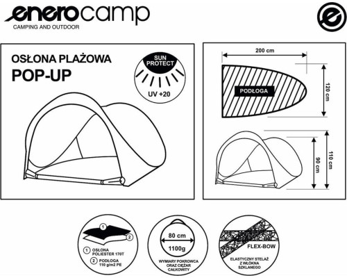 Саморозкладний туристичний пляжний намет Enero camp 200x120x110/90см синій Саморозкладний туристичний пляжний намет Enero camp 200x120x110/90см синій