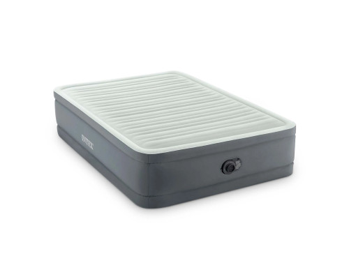 Надувний матрац INTEX 64904ND з насосом 191 х 137 х 46 см, сірий