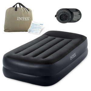Матрац надувний Intex 64122ND 191x99x42 см чорний + насос