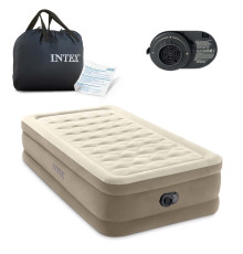 Матрац надувний Intex 64426ND 191x99x46 см бежевий + насос