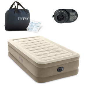 Матрац надувний Intex 64426ND 191x99x46 см бежевий + насос
