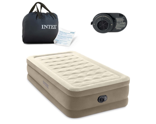 Матрац надувний Intex 64426ND 191x99x46 см бежевий + насос Матрац надувний Intex 64426ND 191x99x46 см бежевий + насос