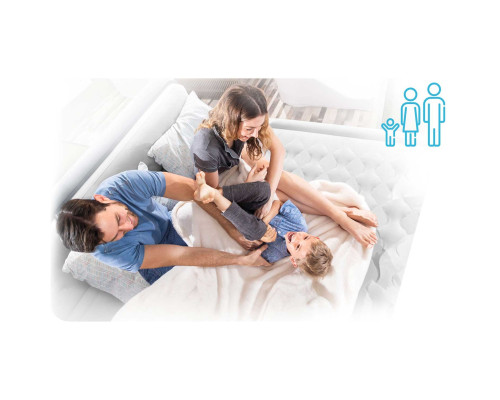 Надувний матрац INTEX 64906ND з насосом 203 х 152 х 46 см, сірий