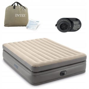 Надувний матрац INTEX 64164ND з насосом 203 х 152 х 51 см, бежевий