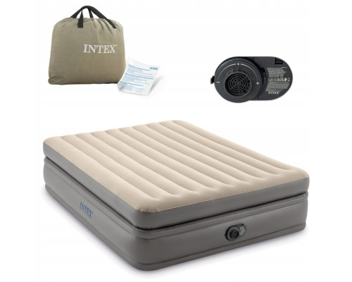 Надувний матрац INTEX 64164ND з насосом 203 х 152 х 51 см, бежевий