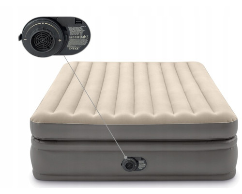 Надувний матрац INTEX 64164ND з насосом 203 х 152 х 51 см, бежевий