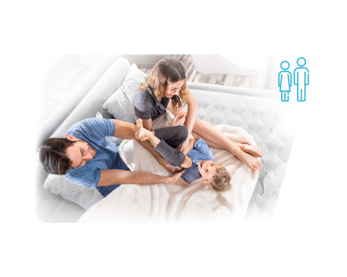 Матрац надувний Intex 64179 203x152x30 см бежевий + насос Матрац надувний Intex 64179 203x152x30 см бежевий + насос