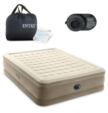 Матрац надувний Intex 64428ND 203x152x46 см бежевий + насос