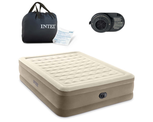 Матрац надувний Intex 64428ND 203x152x46 см бежевий + насос Матрац надувний Intex 64428ND 203x152x46 см бежевий + насос