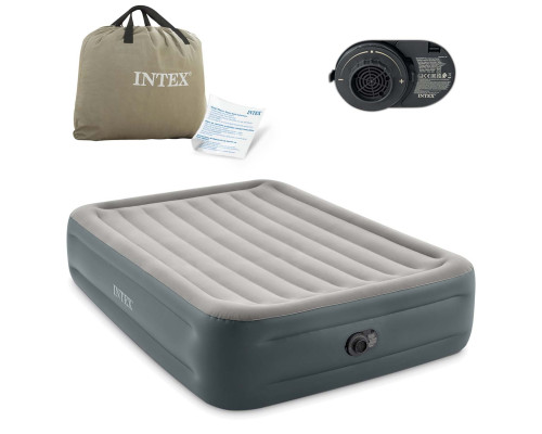 Матрац надувний Intex 64126ND 203x152x46 см сірий + насос Матрац надувний Intex 64126ND 203x152x46 см сірий + насос