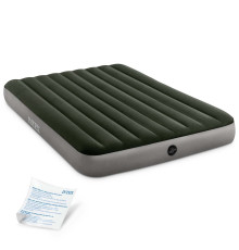 Матрац надувний Intex 64109 203х152х25 см, сіро-зелений