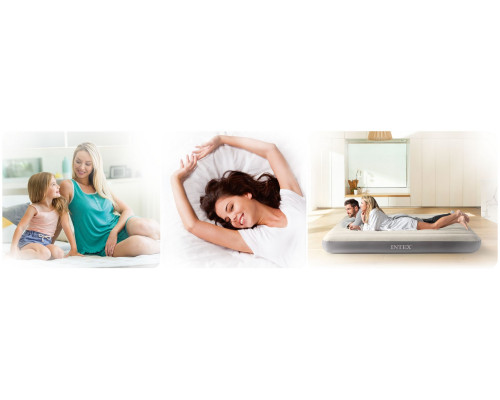 Матрац надувний Intex 64109 203х152х25 см, сіро-зелений