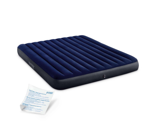Матрац надувний Intex 64755 203х183х25 см, чорно-синій