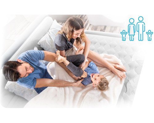 Матрац надувний Intex 64755 203х183х25 см, чорно-синій