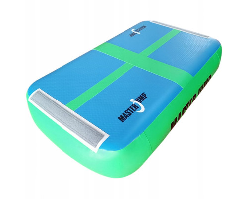 Мат гімнастичний надувний MASTER, 60 x 100 x 20 см, зелено-блакитний