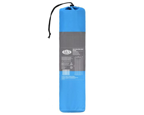 Килимок самонадувний NILS CAMP NC4340, 195 х 60 х 5 см - сіро-блакитний