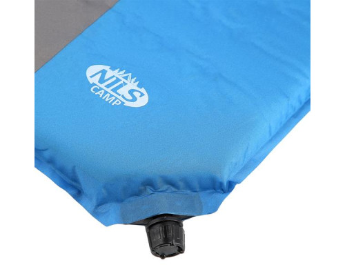 Килимок самонадувний NILS CAMP NC4340, 195 х 60 х 5 см - сіро-блакитний
