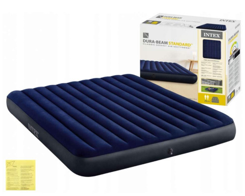 Матрац надувний Intex 64755 203x183x25 см, темно-синій