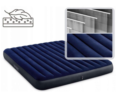 Матрац надувний Intex 64755 203x183x25 см, темно-синій